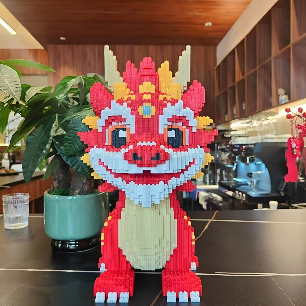 4500-Piece Chinese Dragon 3D Assembly Set in Mixed Colors, Model 8843 for Adult Holiday Display Decor