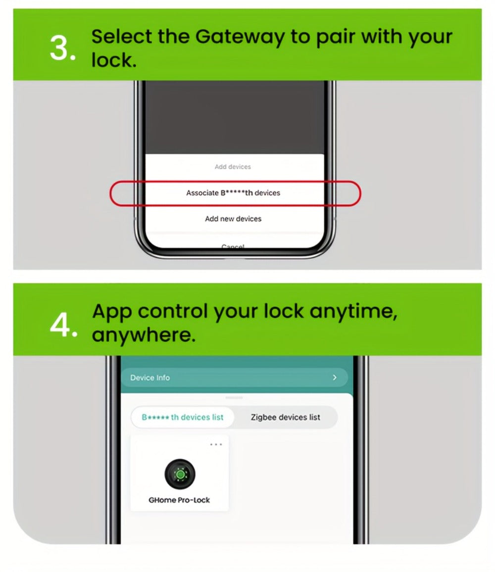 GHome Smart Lock Knob with Fingerprint & Keypad - USB-C Rechargeable, App-Controlled Keyless Entry, Auto-Lock, Passage & Privacy Mode, K10 / K10 PRO / K20 / KD03 PRO, for Home Bedroom Office