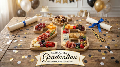 Party Decorations Class of 2026 Fillable Number 26 Serving Trays with Graduation Cap Accent