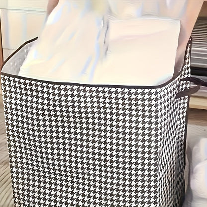 Houndstooth Lidded Storage Bins in One- or Three-Piece XXXL 55.48-Gallon Options with Carry Handles