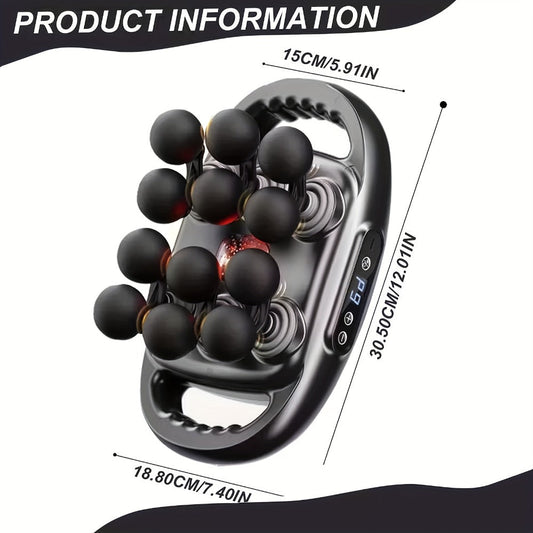 Handheld Massage Gun with Multiple Heads – 9 Modes 9 Intensity Levels USB-C Rechargeable Percussion Massager with Storage Case & Smart Timer, Deep Tissue Muscle Relief for Home Gym & Sports Recovery