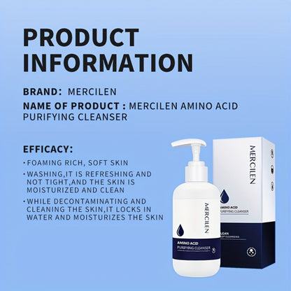 Gentle Purifying Amino Acid Face Wash – Soft Hydrating Foam Cleanser for All Skin Types, Deep Cleanse Without Stripping Moisture Barrier, Daily Facial Cleanser for Women & Men