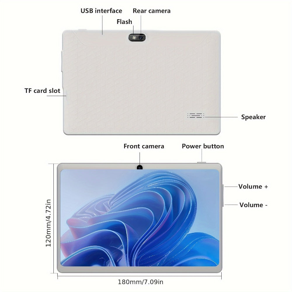 GPS FM Radio Android Tablet 7 & 10.1 Inch 6GB RAM 512GB Expandable Storage WiFi Dual Camera Quad-Core Android 11 Tablet PC with Leather Case Stereo Speakers Type-C Charging Pink Blue Black
