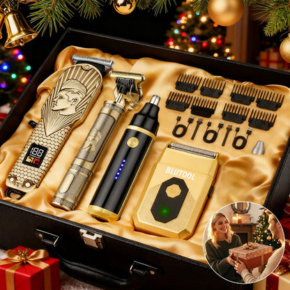USB Precision Hair Clipper Set for Men – Wireless Electric Clippers & Nose Trimmer Shaver, 2/4pcs Professional Cordless Grooming Kit for Personal Use, Hairdressing & Barber Gift