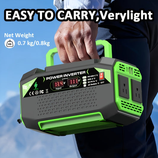 Power Inverter 1000W 500W DC 12V to AC 110V/120V – Dual USB, Type-C, LCD Display, Car Truck Boat Outdoor Camping Travel Portable Converter