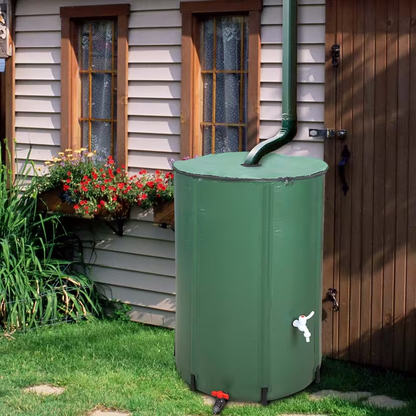 Rain Barrel Collapsible 50 & 100 Gallon Outdoor Water Storage Tank with Spigot & Mesh Top