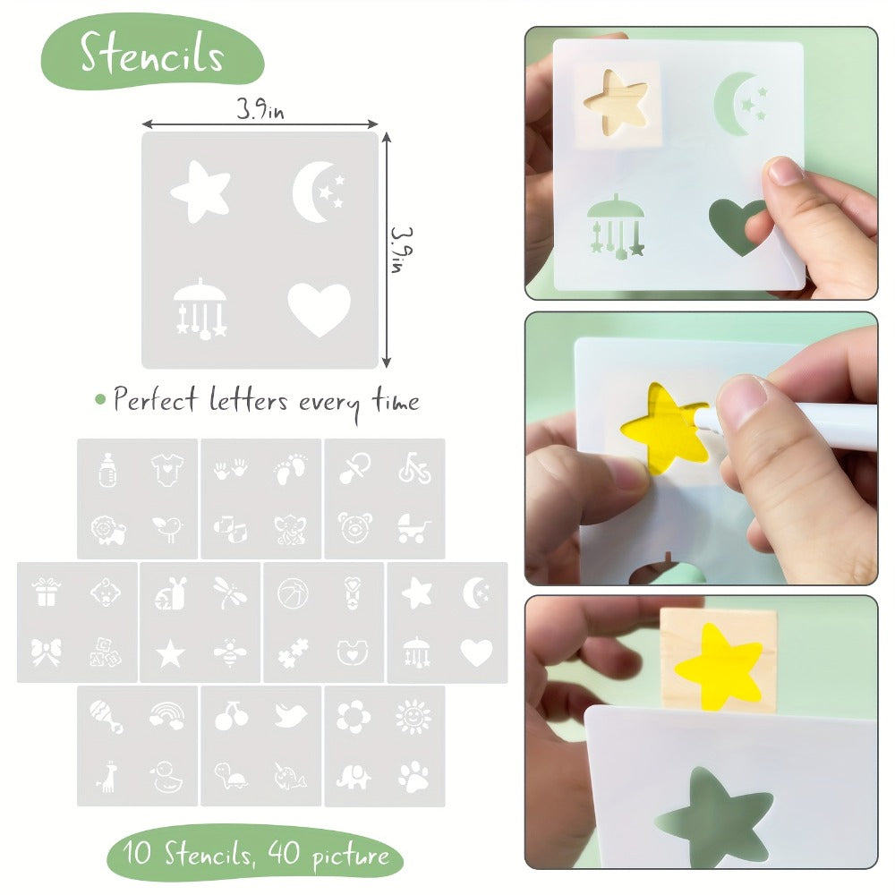 Wooden Block Stacking Party Game in Five Classic, Floral, Greenery, Fox or Bear Style Options