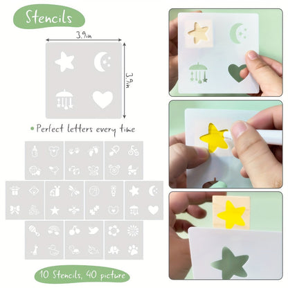 Wooden Block Stacking Party Game in Five Classic, Floral, Greenery, Fox or Bear Style Options