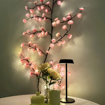 LED Cherry Blossom Chandelier Rattan String Lights USB 8 Modes Indoor Outdoor Holiday Decoration