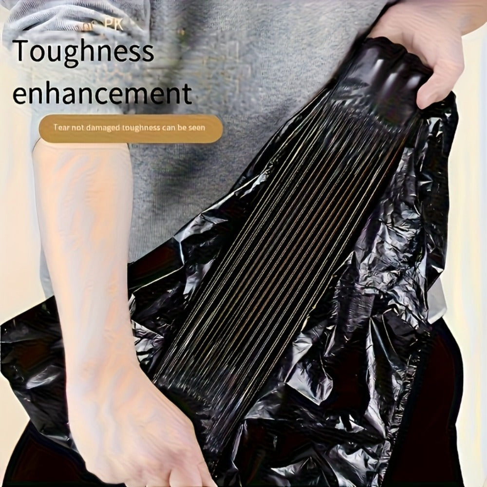 Black Trash Bags with Red Tie Handles, 100-Count Pack in Five Rolls of 20 and 45 x 50cm Size