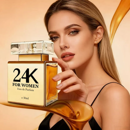 Perfume for Women in 24K Gold-Plated Rectangular Bottle with Long-Lasting EDP Gift Presentation