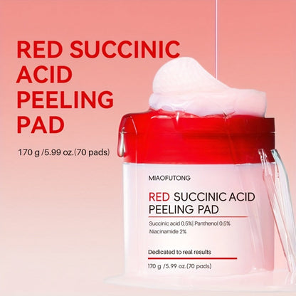 Exfoliating Cleansing Pads with Hyaluronic Acid & Rose Water 70 Count - Dual-Texture Deep Pore Cleansing Moisturizing Wipes Camellia Extract All Skin Types Women Daily Skincare