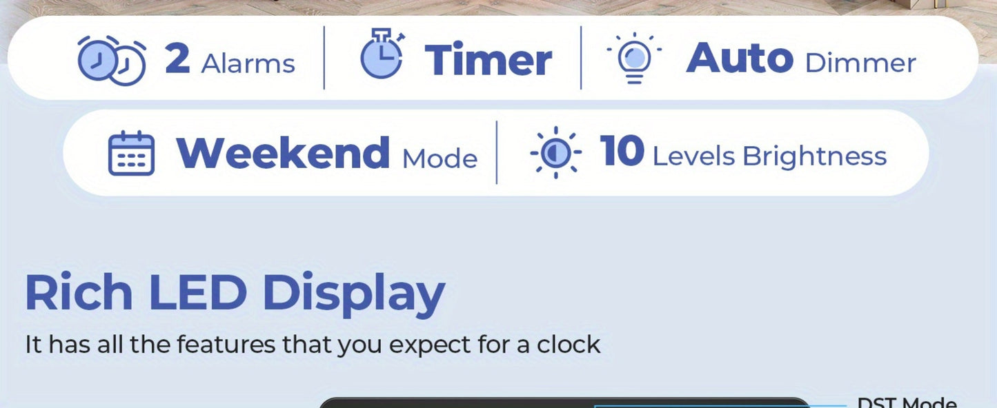 Digital Wall Clock 16 Inch LED with Remote Control – Large Display Shows Time, Date, Day of Week & Indoor Temperature, Modern Decor for Bedroom, Living Room, Office, Gym & Garage (White)