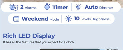 Digital Wall Clock 16 Inch LED with Remote Control – Large Display Shows Time, Date, Day of Week & Indoor Temperature, Modern Decor for Bedroom, Living Room, Office, Gym & Garage (White)