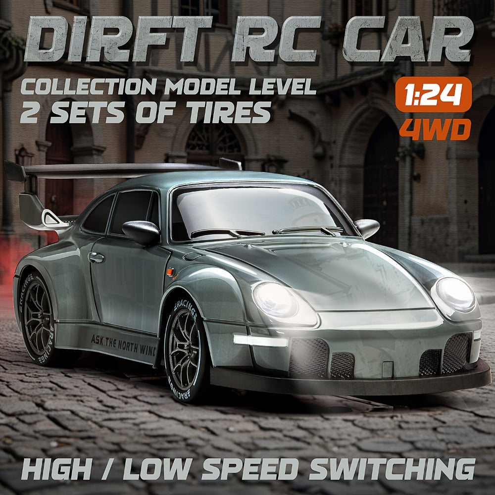 RC Drift Car S814 1:24 Scale Sports Car with Remote Controller, Display Cones and Five Color Selections