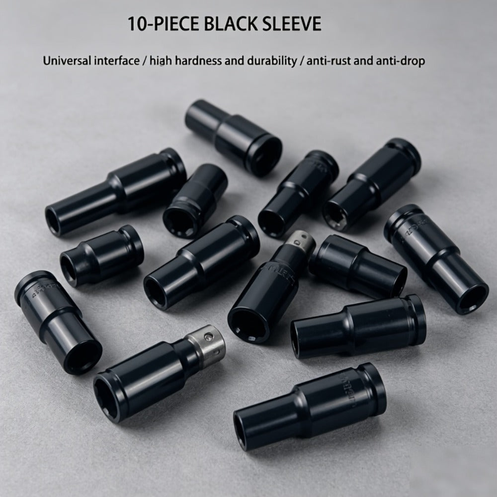 1/2 Inch Deep Impact Socket Set – Chrome Vanadium Steel for Tire Removal, Mechanical Repairs & Car Maintenance | Compatible with Electric & Pneumatic Impact Drills | Green & Black Case