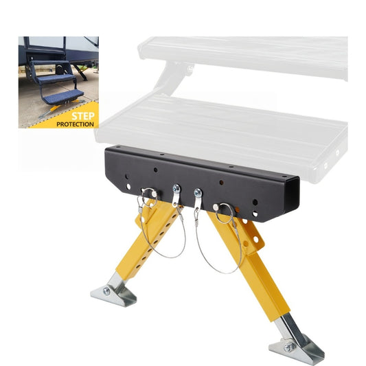 RV Step Stabilizer Kit – Adjustable Foldable Ladder Support for 5th Wheel, Travel Trailer & Motorhome, Eliminates Bounce, Protects Entry Steps, Easy 15-Min Install
