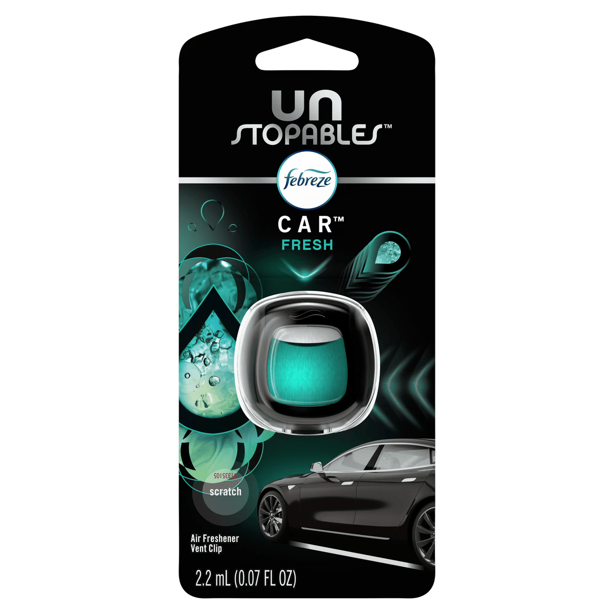 Car Vent Clip Air Freshener 3-Pack – Febreze Auto Odor Eliminator, Unstopables Fresh, Evening Woods & Laundry Fresh, 30-Day Scent for Cars & Trucks