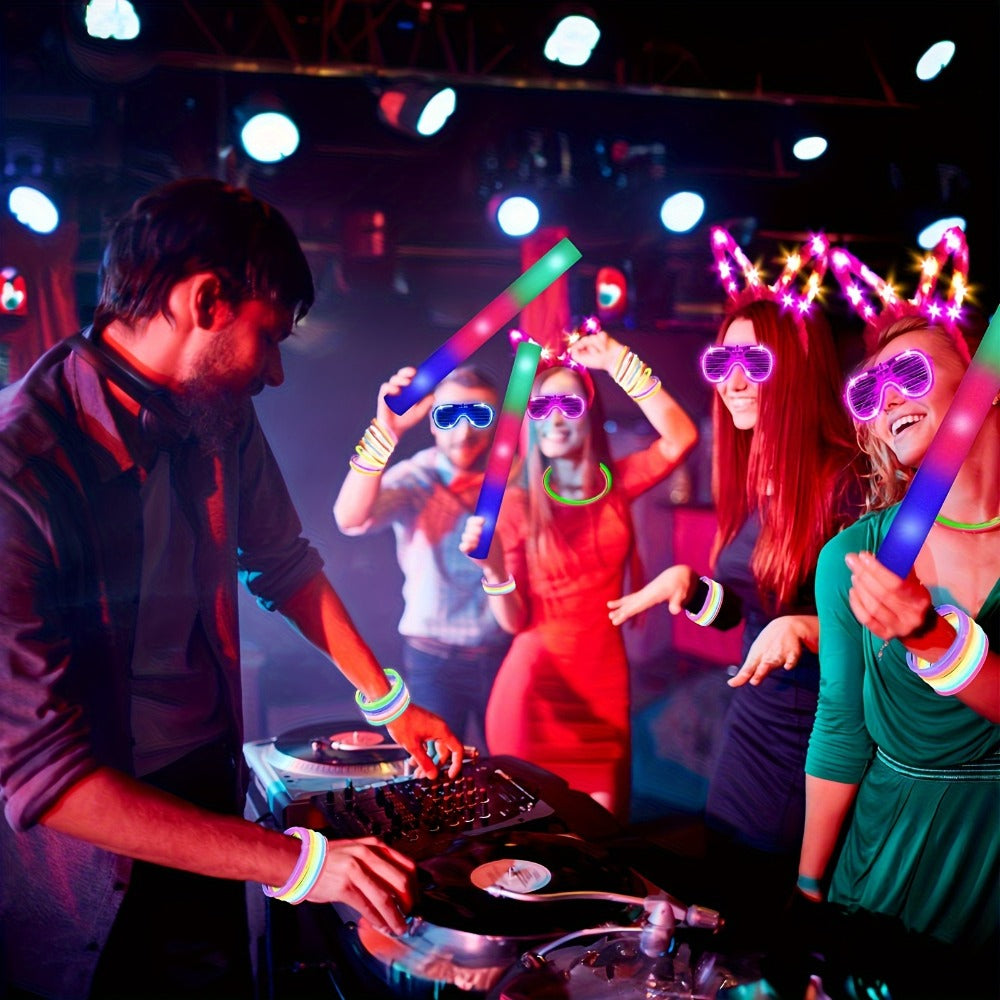 LED Bunny Ear Headbands 25-Pack for Parties, Celebrations and Guest Favors, with the Listed Configuration