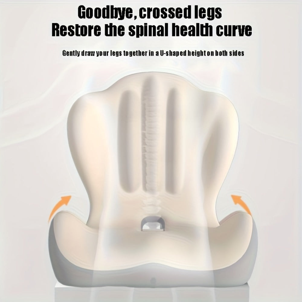 Contoured Seat Cushion with Hip and Lumbar Support Shape in Six Gray, Pink, Black, White or Green Styles