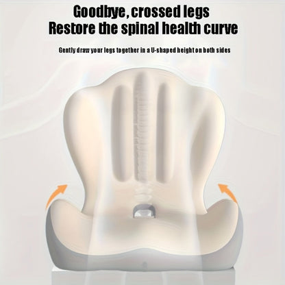 Contoured Seat Cushion with Hip and Lumbar Support Shape in Six Gray, Pink, Black, White or Green Styles