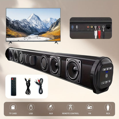 4D Echo Pearl Hi-Fi Soundbar with Subwoofer – Surround Sound Speaker System for TV, Computer & Laptop, Infrared Remote Control, Wired & Wireless, Portable Home Theater Soundbar