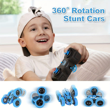 Remote Control Car, Double-Sided 360-Degree Flip Stunt Model with 2.4GHz Control, LED Lights and 1400mAh Battery