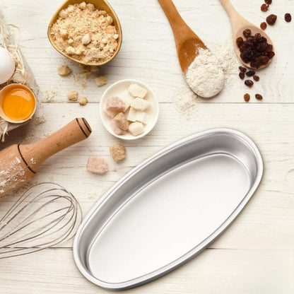 Two-Piece Nonstick Oval Aluminum Bread Pan Set for Loaves, Cakes, Cheesecake and Oven Baking