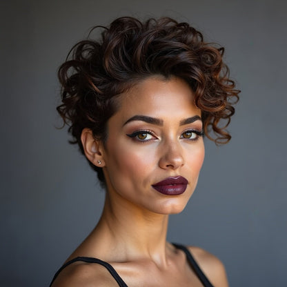 Synthetic Wig 6-Inch Short Straight Style with Rose Net Cap in Six Brown-Black Color Codes