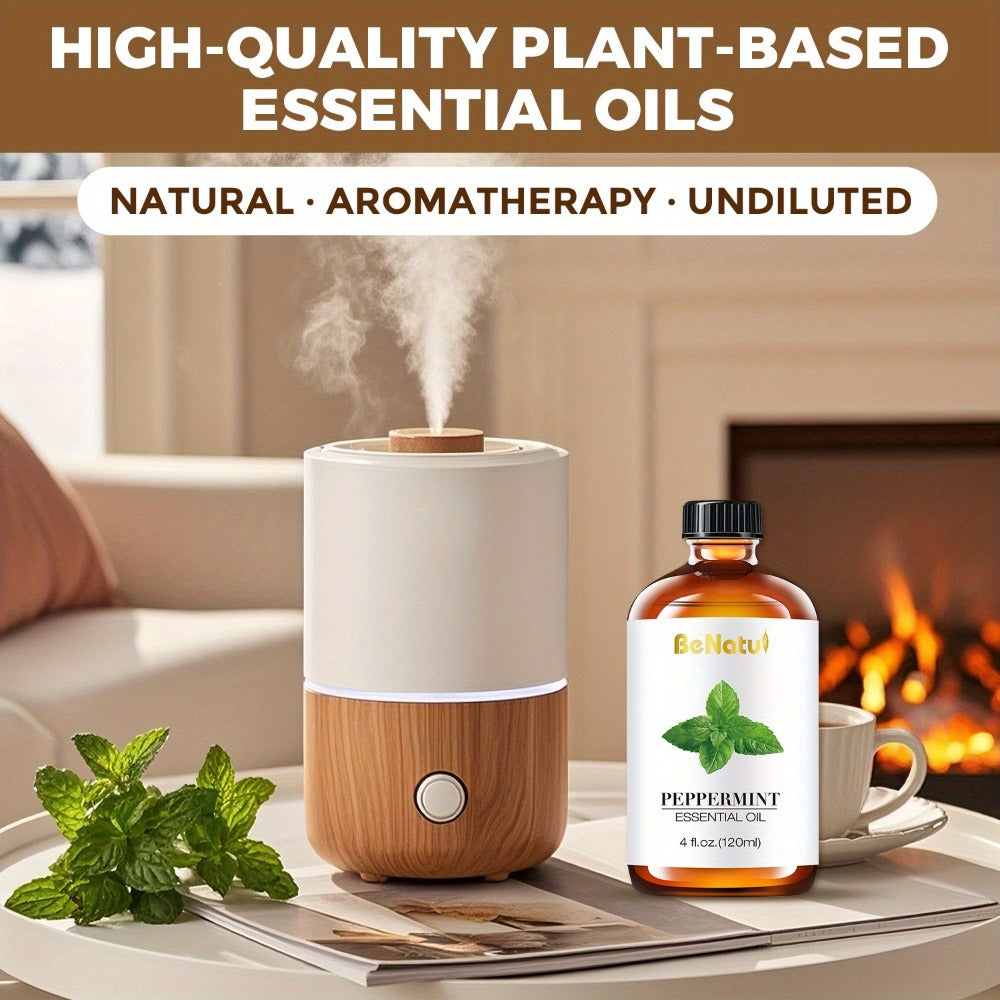 Essential Oil 120ml 4oz Pure Aromatherapy Oils for Diffuser Humidifier Candle Soap Making Lavender Peppermint Eucalyptus Frankincense Lemon Rosemary Lemongrass Vanilla Argan
