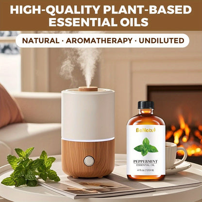 Essential Oil 120ml 4oz Pure Aromatherapy Oils for Diffuser Humidifier Candle Soap Making Lavender Peppermint Eucalyptus Frankincense Lemon Rosemary Lemongrass Vanilla Argan