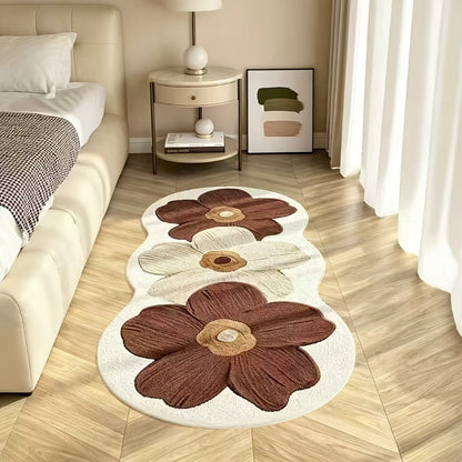 Area Rug, 10mm Polyester Imitation Cashmere Floral Floor Mat with Four Styles and Machine-Wash Care