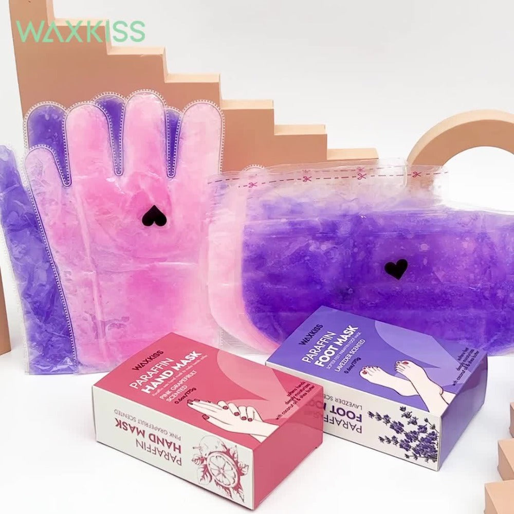 Paraffin Wax Hand & Foot Mask Deep Moisturizing Beauty Treatment – Smooth Soft Skin, Pink Grapefruit & Lavender Scents, Long-Lasting Stone Wax Formula, Home Spa Gift Set for Women
