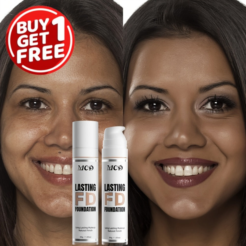 Liquid Foundation 2pcs Set Full Coverage Concealer Natural Finish Long Lasting Lightweight Breathable Face Makeup for All Skin Types Women 9 Shade Options