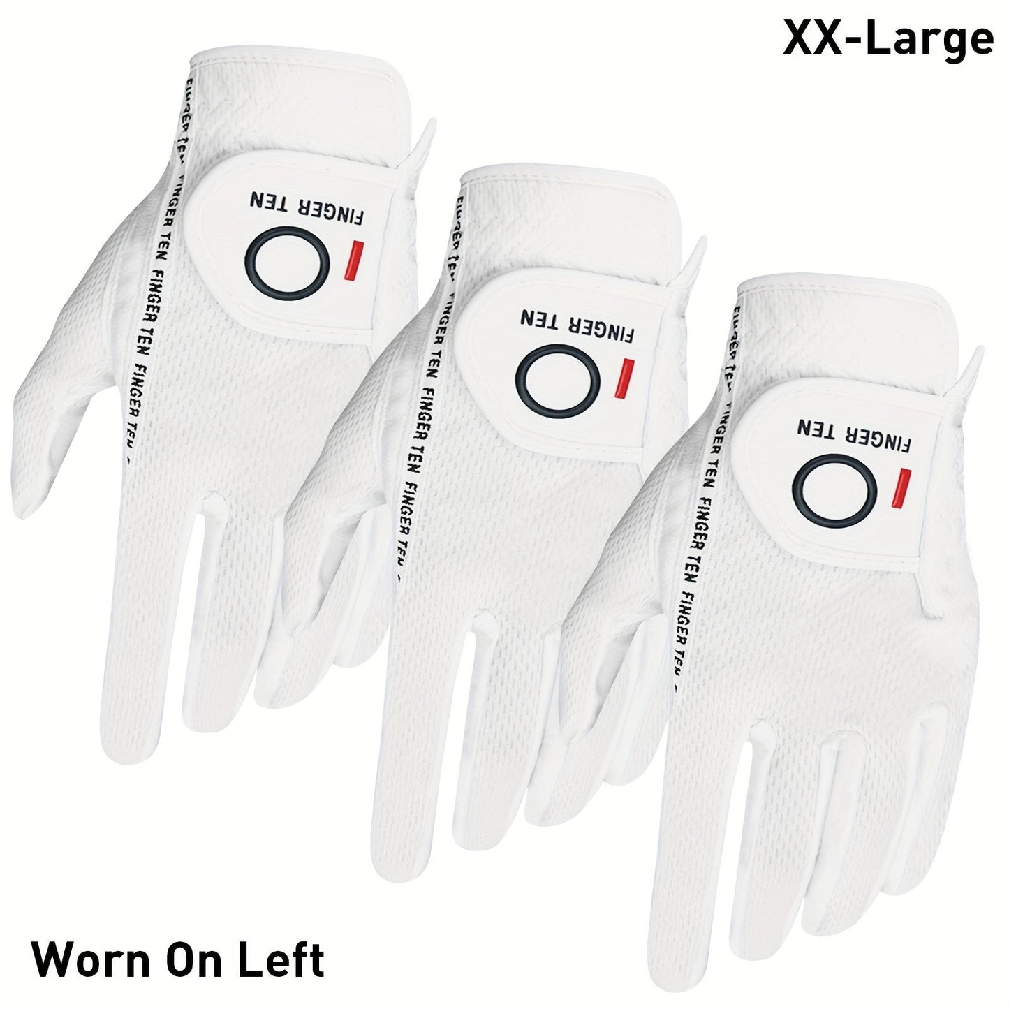 Wet Weather Golf Gloves Rain Grip 3-Pack for Men | Breathable Water-Resistant Golf Gloves for Left & Right Hand – Durable Comfortable Fit in Hot & Wet Conditions (Black, Gray, White | S–3XL)