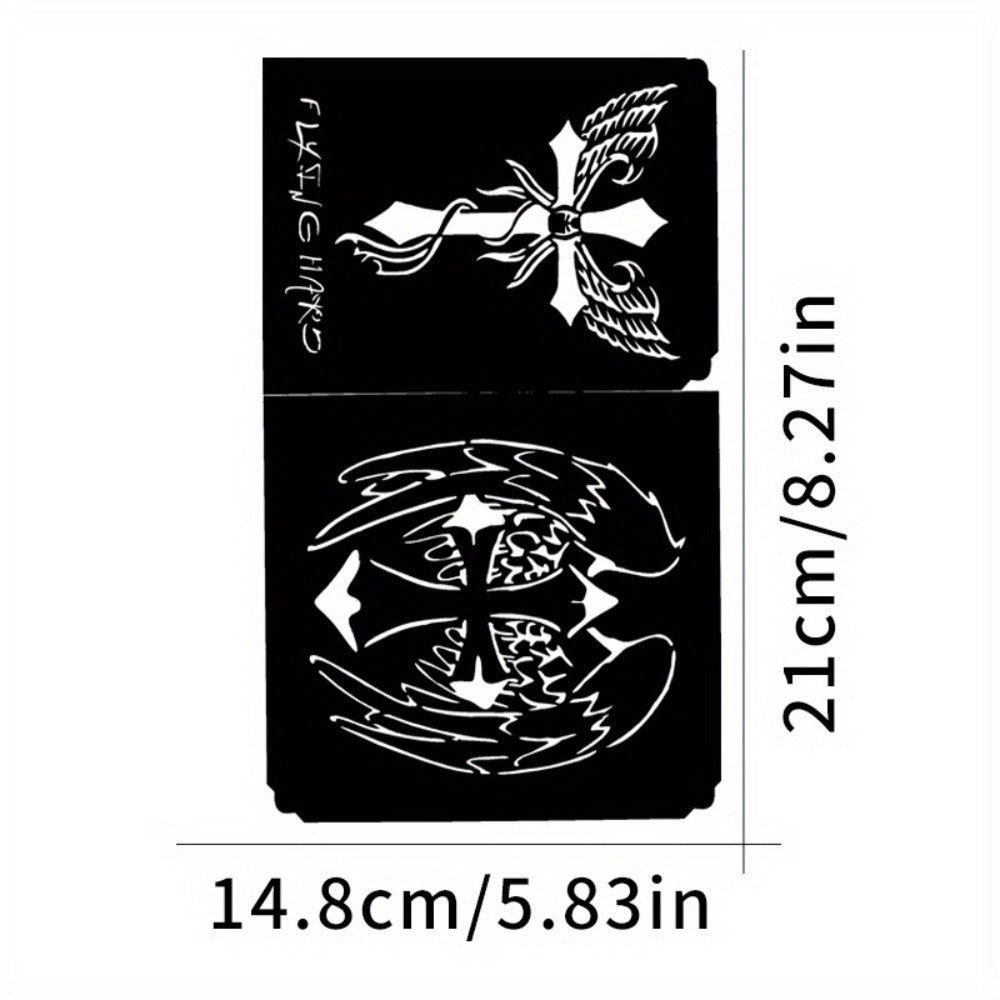 Twenty-Piece A5-Labeled Tattoo Stencil Kit002 with Animal, Symbol and Geometric Pattern Designs