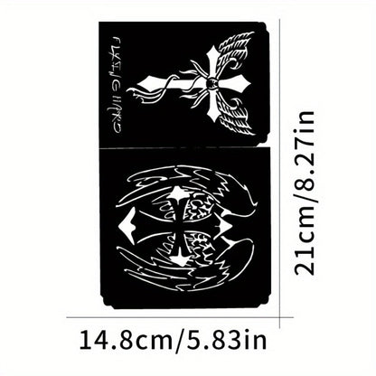 Twenty-Piece A5-Labeled Tattoo Stencil Kit002 with Animal, Symbol and Geometric Pattern Designs