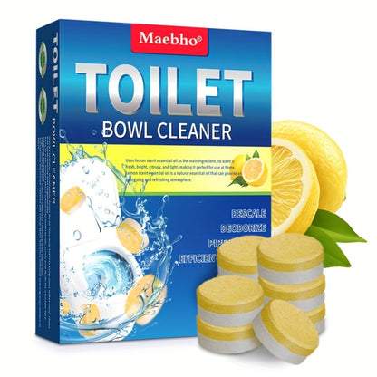 Cleaning Tablets – Lemon Scented Toilet Cleaner Tablets for Stain & Urine Removal, Deodorizing Bowl Cleaner | Coffee Machine Cleaning Tablets for Deep Descaling & Stain Removal