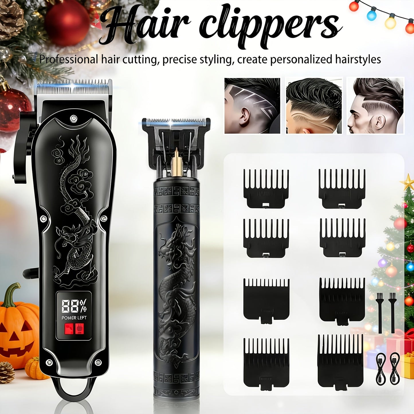 Hair Clippers & Trimmers BLUTOOL Blue or Black Multi-Tool Sets with LCD Displays, USB Charging and Three Models