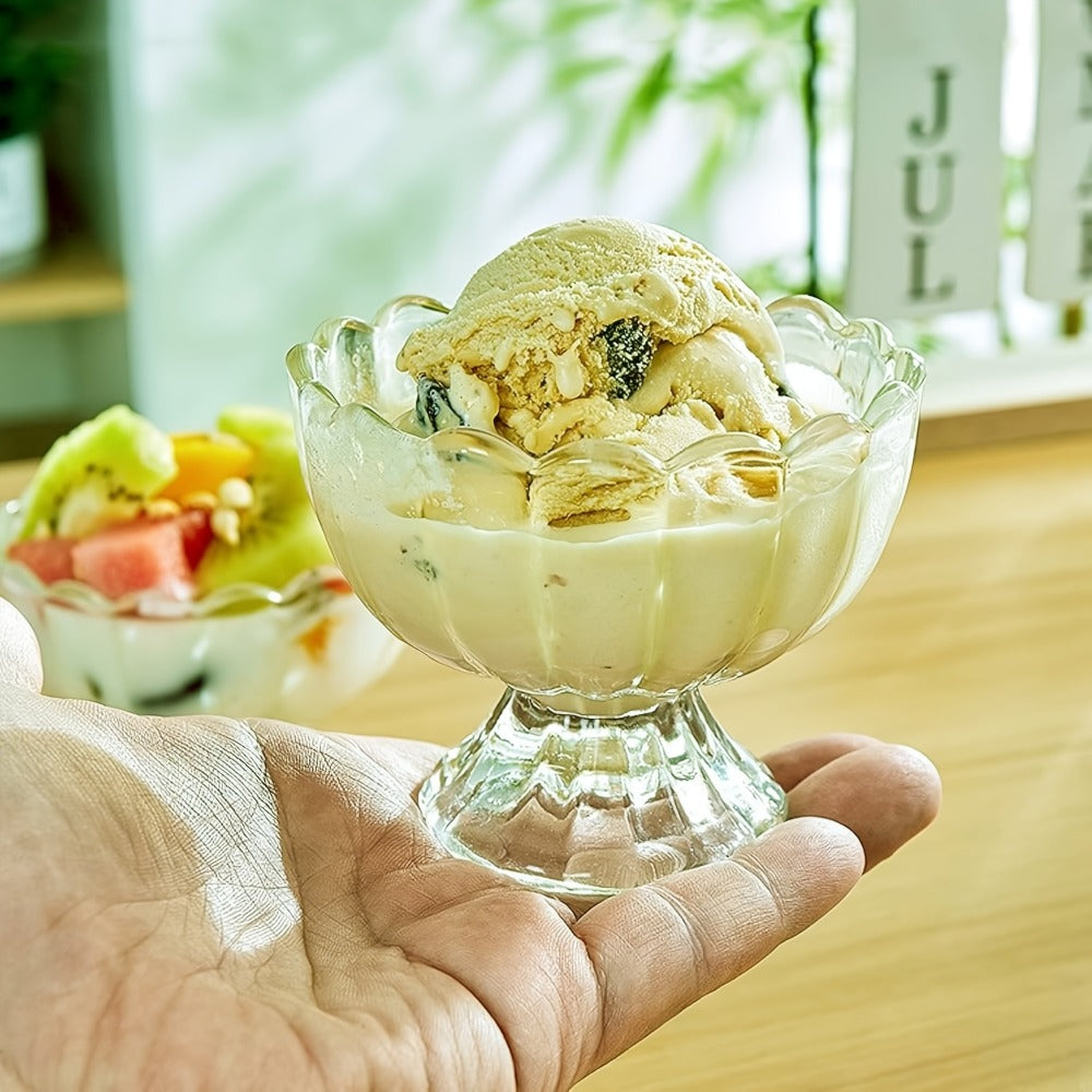 Twelve-Piece Tulip Dessert Bowl Set with 5-Ounce Capacity, 3.54-Inch Rim and Footed Glass Shape