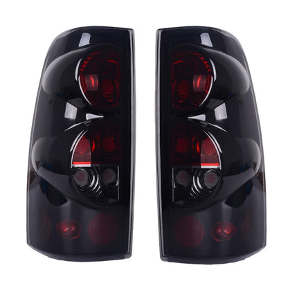 Tail Lights for Chevy Silverado 1500 2500 3500 1999-2006 & GMC Sierra 1999-2003 – Direct Replacement Pair | Black Housing | Smoked Gray / Red / Smoked Lens Options