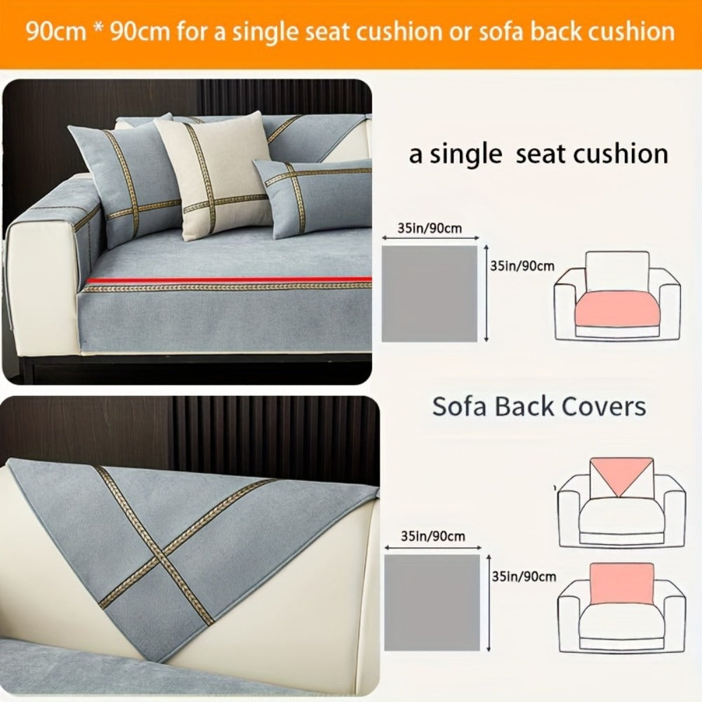 Sofa Cover 350 GSM Chenille Knit Panels for Single Seat, Armrest and 2, 3 or 4-Seater Sofa Sections
