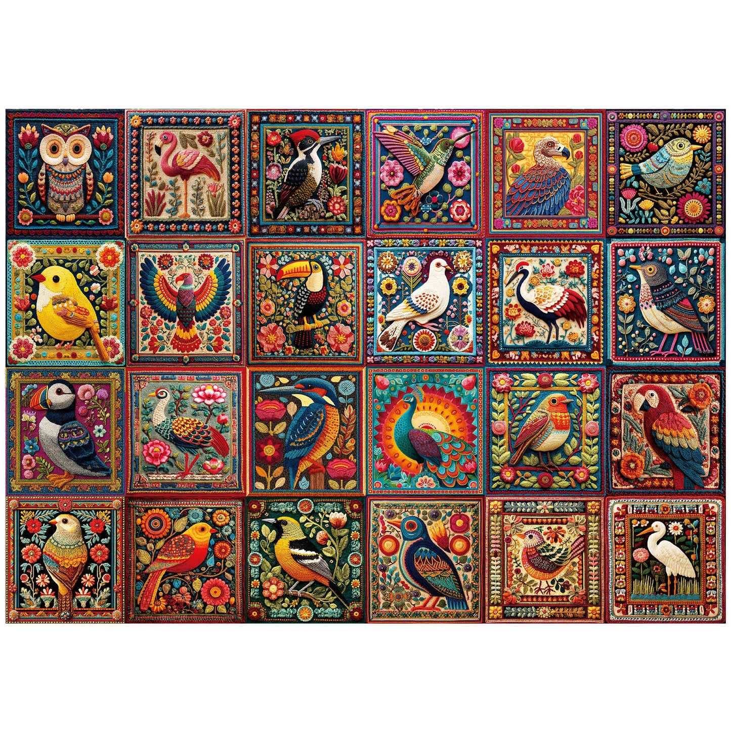 Adult Jigsaw Puzzle Three-Pack with Three 1000-Piece Designs: Sunset Lighthouse, Bird Crochet and Moroccan Pottery