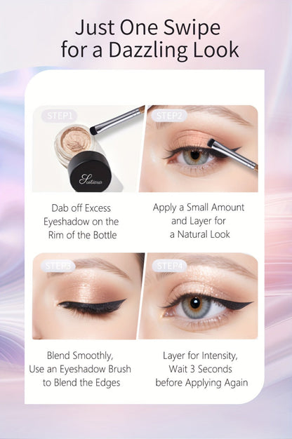 Shimmer Jelly Eyeshadow 2 Pack – Icy Cool Tone Frosty Glow Gel Eye Makeup, Long-Lasting Non-Creasing Blendable Formula, High Shine Luminous Finish for Holiday Party Glam