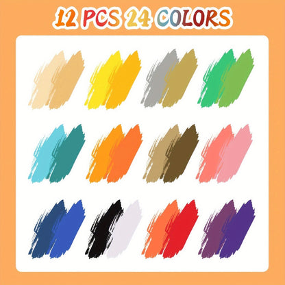Double-Ended Acrylic Paint Pen Set with Brush and Fine Tips in 48- or 72-Piece Checkout Options