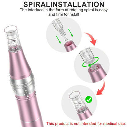 Microneedling Cartridges 10pcs Replacement Needle Tips for Derma Pen — 12 Pin 36 Pin R-Nano 0.25mm Screw-Lock, Compatible with L1 L3 L6 L8 S8 Microneedle Pen, Sterile Single-Use