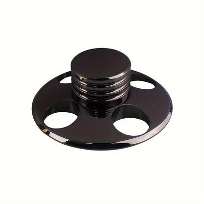 Vinyl Record Weight Stabilizer, 79 mm Metal Turntable Clamp in Solid or Four-Hole Black, Silvery and Golden Options