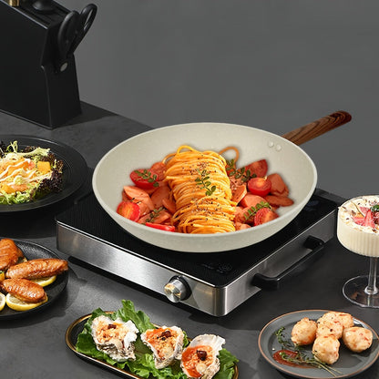 Non-Stick Cookware Set 7 12 & 15 Piece Induction Compatible – Frying Pan Steamer Silicone Spatula & Tongs | Complete Pots and Pans Cooking Set | Perfect Wedding Housewarming Gift for Friends