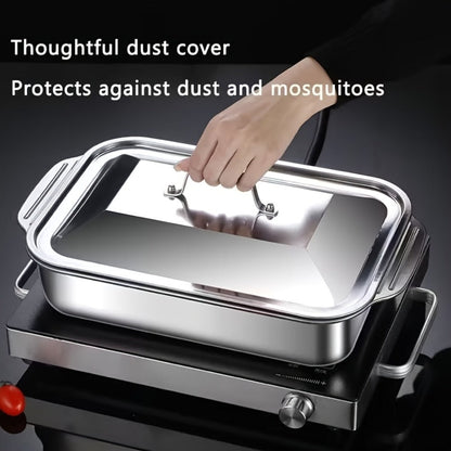 Stainless Steel Baking Sheet Pan Set with Lids, Nonstick Oven Trays & Roasting Pans for Baking Bread Desserts Seafood