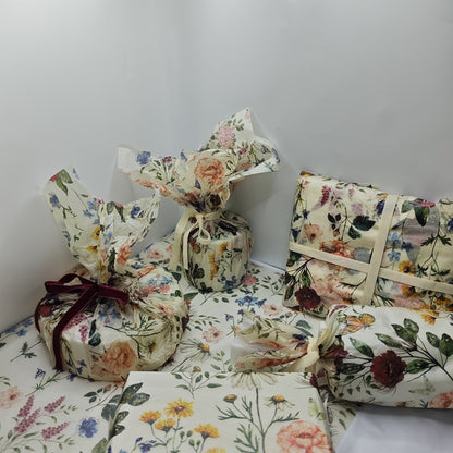 Fifty-Sheet Vintage Floral Gift Wrapping Paper Set, 20 x 14 Inch Purple Lily Design Pictured